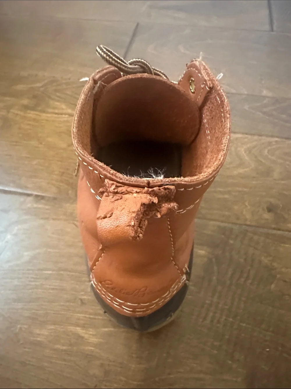 Eddie Bauer Duck Boots in Brown and Navy